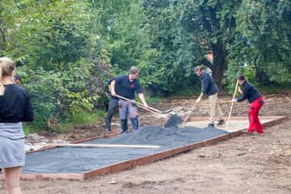 Petanque v priebehu prác - posledná vrstva